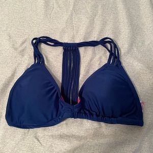 Blue bikini top by YMI in medium